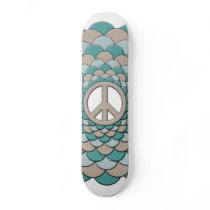 Skateboard, Peace Flower of Life, Blue Tan