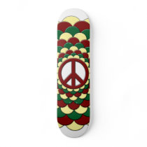 Skateboard, Peace Flower of Life, Red Yellow Green