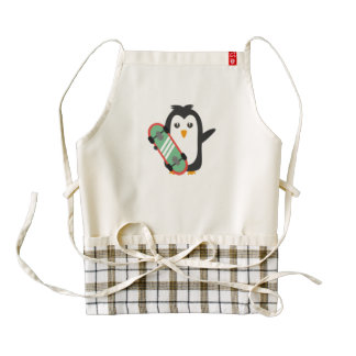 Skateboard Penguin Zazzle HEART Apron