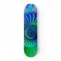 Skateboard - Psychedelic Fractal blue terquoise skateboard