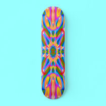 Skateboard: Psychedelic Rainbow Warp by Artists4God Skateboard: Psychedelic Rainbow Warp
