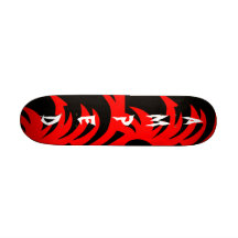 Skateboard red n black retro customizeable Amped