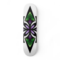 Skateboard, Spearhead Flower, Green Purple