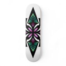 Skateboard, Spearhead Flower, Teal Purple