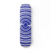 Skateboard - Spiral Pattern - Blue & White