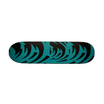 Skateboard teal n black retro customizeable