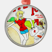 Skateboard Teen Girl Cartoon Christmas Tree Ornaments