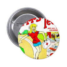Skateboard Teen Girl Cartoon Pin