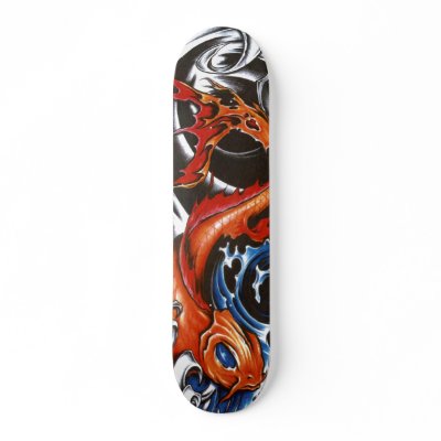 skateboard template koi tattoo 3 by silvercryer2000