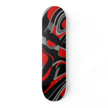 Skateboard Ultra Modern Black Red Grey Abstract