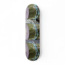 Skateboard with Barbed Wire Fenceposts