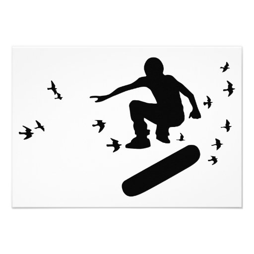 skateboard with birds personalized announcements