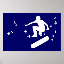 skateboard with birds print