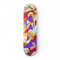 Skateboard with Colour Fragments Design