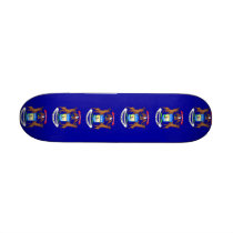 Skateboard with flag of Michigan