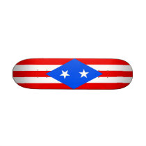 Skateboard with flag of Puerto Rico