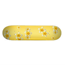 Skateboard with Frangapani flower