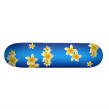 Skateboard with Frangapani flower