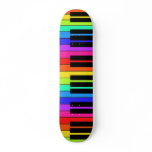 Skateboard With Large Multicolored Keyboard Design