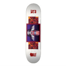 Skateboard with Patriotic Grim Reaper Design