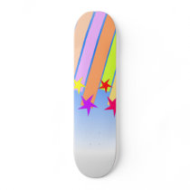 Skateboard with shooting stars