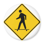 Skateboard Zone Highway Sign Fridge Magnets