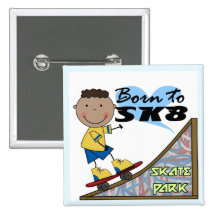 SKATEBOARDER - African American Boy Buttons