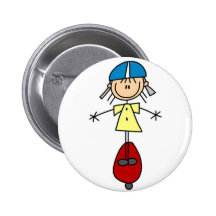 Skateboarder Button