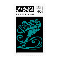 Skateboarder Handstand Postage Stamp