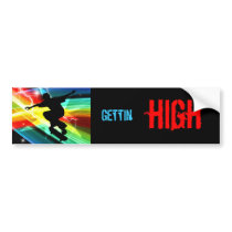Skateboarder in Criss Cross Lightning Bumper Stickers