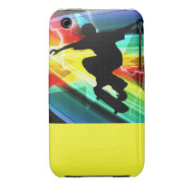 Skateboarder in Criss Cross Lightning Iphone 3 Cover