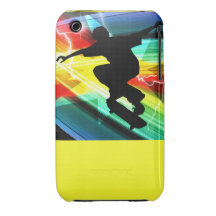 Skateboarder in Criss Cross Lightning iPhone 3 Cover
