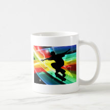 Skateboarder in Criss Cross Lightning Mugs