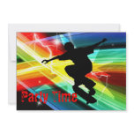Skateboarder in Criss Cross Lightning Party Announcements
