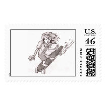 skateboarder postage