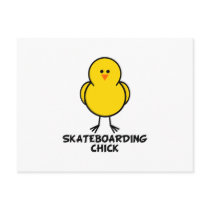 Skateboarding Chick postcards by chicktshirts8 Skateboarding Chick postcards