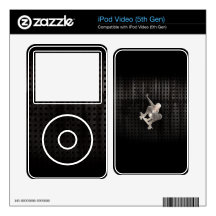 Skateboarding; Cool Black Decal For iPod Video 5G