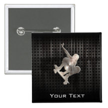 Skateboarding; Cool Black Pinback Buttons