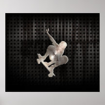 Skateboarding; Cool Black Poster