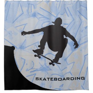 Skateboarding Design Shower Curtain