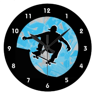 Skateboarding Design Wall Clock