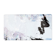 Skateboarding Grunge Layout Custom Shipping Labels