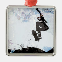 Skateboarding Grunge Layout Ornament