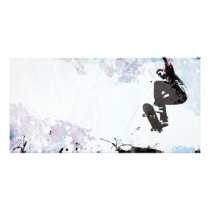 Skateboarding Grunge Layout Photo Greeting Card