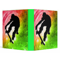 Skateboarding in a Psychedelic Cyclone 3 Ring Binder
