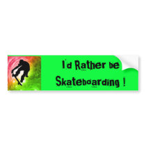 Skateboarding in a Psychedelic Cyclone Bumper Sticker