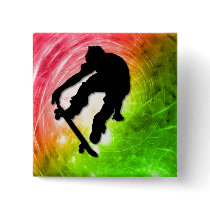 Skateboarding in a Psychedelic Cyclone Buttons
