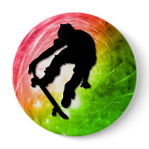 Skateboarding in a Psychedelic Cyclone Pins
