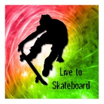 Skateboarding in a Psychedelic Cyclone posters by ElainePlesser Skateboarding in a Psychedelic Cyclone posters