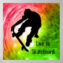 Skateboarding in a Psychedelic Cyclone Posters